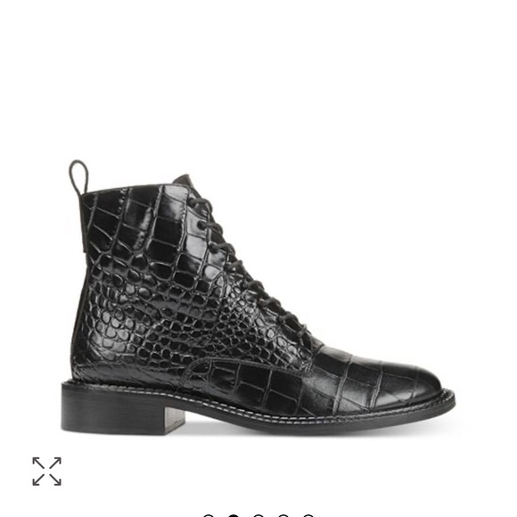 Vince Black Leather Cabria Lace Up Boots - Picture 2 of 5